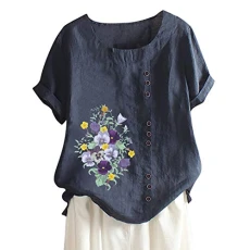 Women's Blouse Pots O Neck Party Stylish T-Shirt Stars, navy, XL Women's Blouse Pots O Neck Party Stylish T-Shirt Stars, navy, XL