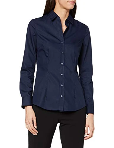 women's blouse - shirt blouse - slim fit - long sleeve - plain - 100% cotton