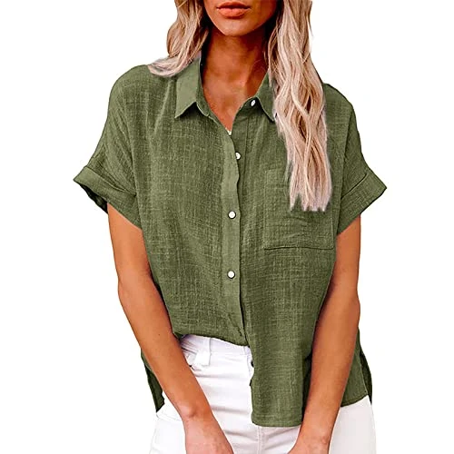 Women's Blouses with Short Sleeves, Women's Work Shirt, Long Sleeves for Men, Womens Summer Outfits 