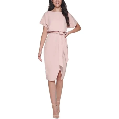 Women's Blouson Wrap Dress (Blush, 12)