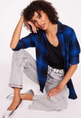 Womens Blue & Black Classic Check Shirt Womens Blue & Black Classic Check Shirt