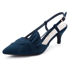 Womens Blue Bow-tie Comfort PU Slip On Pointed Toe Slingback Pumps Court Shoes Size 4 UK / 37 EU Womens Blue Bow-tie Comfort PU Slip On Pointed Toe Slingback Pumps Court Shoes Size 4 UK / 37 EU