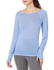 Womens Blue Cut Out Long Sleeve Scoop Neck Top Size: S Womens Blue Cut Out Long Sleeve Scoop Neck Top Size: S