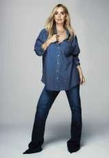 Womens Blue Plain Denim Shirt