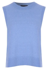 Womens Blue Plain Sleeveless Jumper