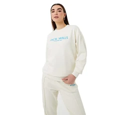 Womens Blurred Logo Crew Sweater Vintage White S Womens Blurred Logo Crew Sweater Vintage White S