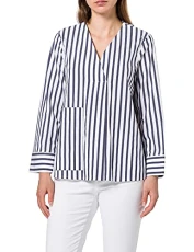 Women's Blusa 5BRP5QCO5 Shirt, White and Blue Stripes 60p, M