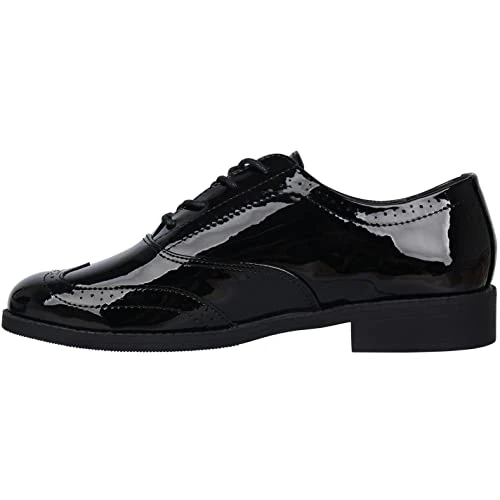 Womens Bobbi Brogues Shoes Black Patent 5 (38)