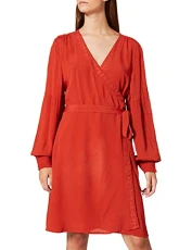 Women's Bohemian wrap Dress, Rooibos Tea, XL