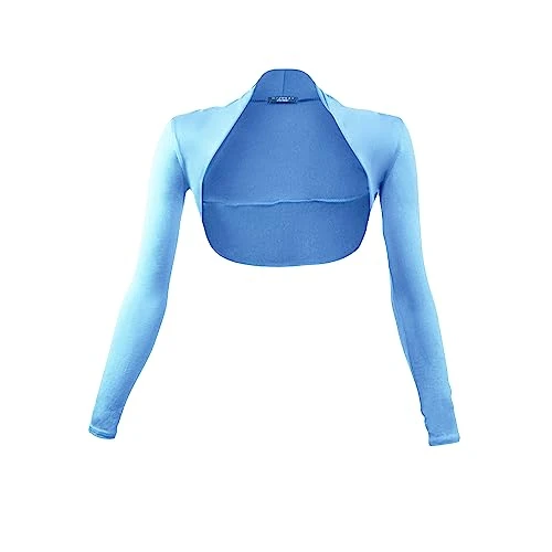 Women's Bolero Shoulder Jacket Long Sleeves Bolero Sky Blue