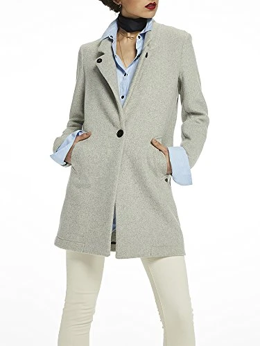 Women's Bonded Wool Coat, Grey (Grey Melange 0a), S