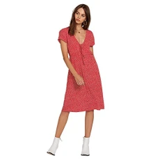 Women's Boo Tie Front Midi Dress, Dot, 24 Women's Boo Tie Front Midi Dress, Dot, 24