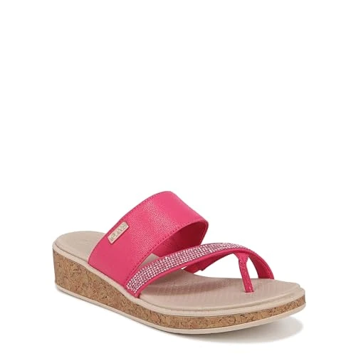 Women's Bora Bright Machine Washable Comfort Wedge Sandal Flip-Flop, Magenta Pink, 5 UK