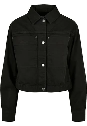 Women's Boxy Worker Jacket, Black, M