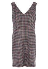 Womens Brown Check Pinny Dress