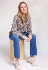 Womens Brown Leopard Print Hooded Sweatshirt