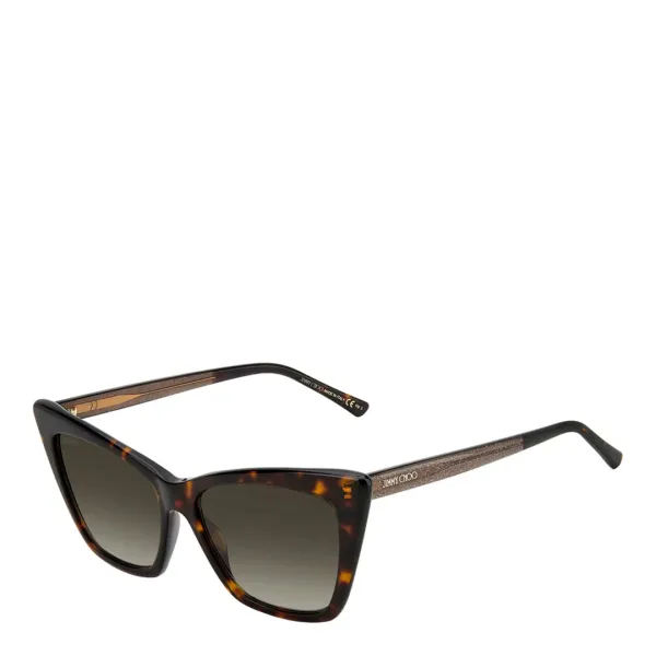 Womens Brown Sunglasses 55mm - Gold