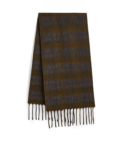 Women's Brushed Check, Classic Winter Scarf for Cold Weather, Khaki Mist, One Size