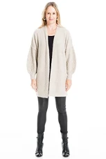 Women's Bubble Sleeve Long Cardigan Sweater, Oatmeal-1104, x-large Women's Bubble Sleeve Long Cardigan Sweater, Oatmeal-1104, x-large