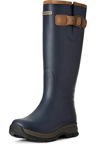 Womens Burford Navy Boots Boot - Adjustable leather strap closure - Leather-trimmed top - Shock-abso