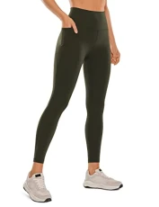 Women's Butterluxe 25'' Gym Leggings with Pockets - High Waisted Workout Leggings Buttery Soft Yoga Leggings Olive Green 10