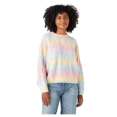 Women's Cable Knit Sweater, Sick Pink, S Women's Cable Knit Sweater, Sick Pink, S