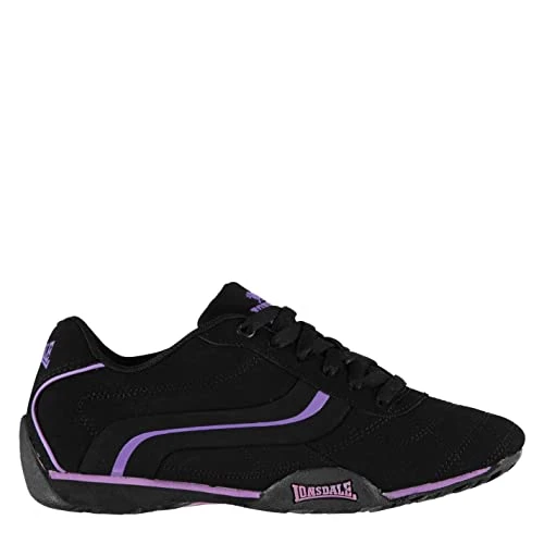 Womens Camden Ladies Trainers Lace Up Casual Sports Shoes Footwear Black/Purple UK 5 (38)