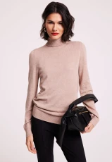 Womens Camel Roll Neck Jumper Womens Camel Roll Neck Jumper
