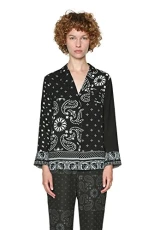 Women's Capanema Pyjama Inspired Shirt XS/UK 8 Black