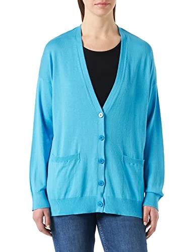 Women's Cardigan M/L 102MD600I Sweater, Blu 1T4, S