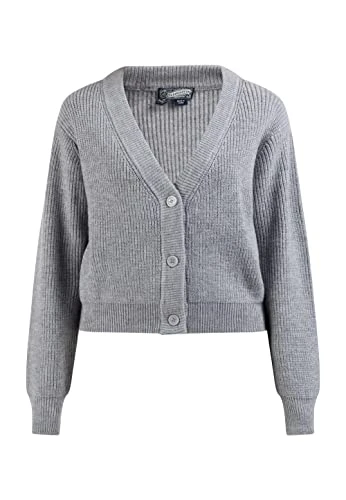 Women's Cardigan with buttons Sweater, grey melange, XL/XXL
