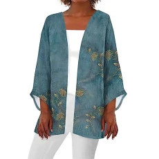 Women's Cardigans 3/4 Sleeve, Women Long Sleeve Button Down Shirt Top Cotton Summer Tops for Women UK Women's Tunic Shirt Top Half Sleeves Pon9351 Cardigans for Women UK