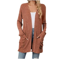 Women's Cardigans with Pockets Knitwear Long Sleeve Open Front Casual Outerwear Oversized Lightweight Coats Elegant Shrugs Trendy Long Cardigans for Women UK Clearance Women's Cardigans with Pockets Knitwear Long Sleeve Open Front Casual Outerwear Oversized Lightweight Coats Elegant Shrugs Trendy Long Cardigans for Women UK Clearance