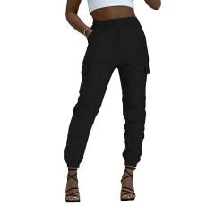 Women's Cargo Picket Detail Casual Stretch Fit Combat Trousers Pants (S-M, Black) Women's Cargo Picket Detail Casual Stretch Fit Combat Trousers Pants (S-M, Black)