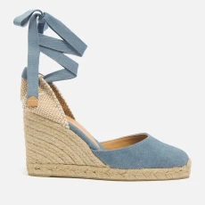 Womens Carina Canvas Espadrille Wedge Sandals - Blue