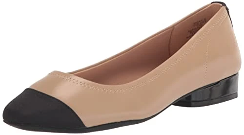 Women's Carlie Ballet Flat, Nude/Black, 5 UK