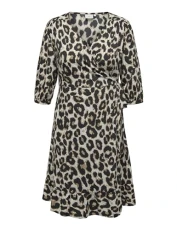 Women's Carlivia 3/4 Wrap Midi Dress WVN Noos, Cloud Dancer Hula Leo, 16