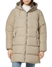 Women's Carnewdolly Long Puffer Coat OTW Noos Quilted, Brown, S