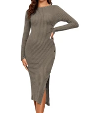 Women's Casual Dresses Ribbed Pullover Sweater Dress Relaxed Fit Shift Dress Irregular Lounge Dresses Coffee M Women's Casual Dresses Ribbed Pullover Sweater Dress Relaxed Fit Shift Dress Irregular Lounge Dresses Coffee M