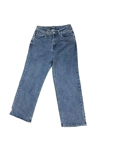 Women's Casual High Elastic Denim Pants Stretchy Jeans, Gray Blue, Large