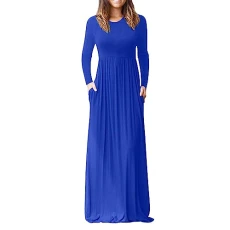 Women's Casual Long Sleeve Round Neck Solid Long Dress Wrap Dress Women Women's Casual Long Sleeve Round Neck Solid Long Dress Wrap Dress Women