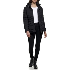 Women's Casual Outerwear Packable Stretchy Jacket Quilted, Black, S Women's Casual Outerwear Packable Stretchy Jacket Quilted, Black, S
