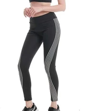Women's Casual Reflective Stripes Fitness Leggings Stretch Glow in Dark Yoga Pants Trousers Black X-Large Women's Casual Reflective Stripes Fitness Leggings Stretch Glow in Dark Yoga Pants Trousers Black X-Large