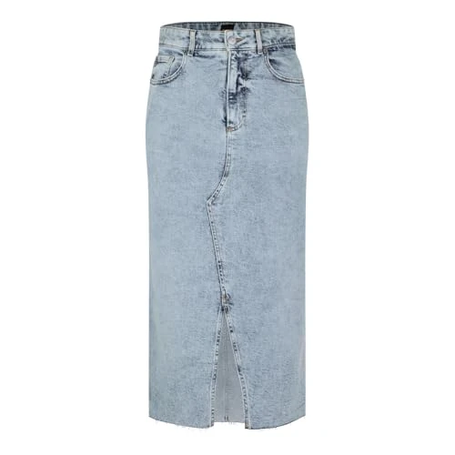 Women's C_Denim Skirt MIDI, Dark Blue404, 24