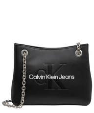 Women's Chain Strap Sculpted Shoulder Bag, Black (Fashion Black), One Size Women's Chain Strap Sculpted Shoulder Bag, Black (Fashion Black), One Size