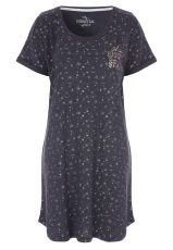 Womens Charcoal Star Print Essential Nightdress