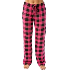 Women's Checked Pyjama Bottoms - Long Lightweight Casual Trousers Women's Stretch Yoga Trousers - Soft Women Nightwear Trousers Wide Soft Pyjama Bottoms - Comfortable Pyjama Bottoms Loose Fit Women's