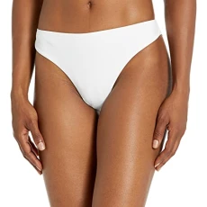 Women's Cheeky Swim Trunks Bikini Bottoms, White, XL