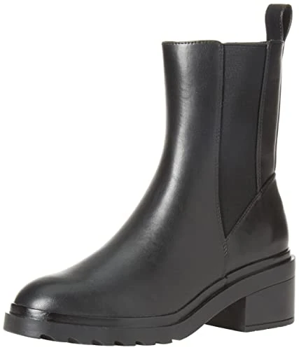 Women's Chunky Sole Chelsea Boots, Black, 7.5 UK Wide