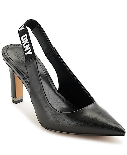 Women's Cian Leather Slingback Pump, Black White, 4.5 UK